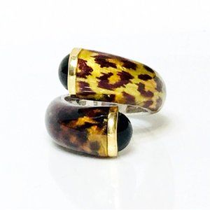 Menegatti Sterling 18k Gold Bypass Wrap Ring